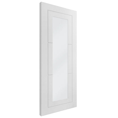 B-Grade White Internal Primed Temple 1 Light Clear Glass Door (124139)