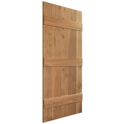B-Grade Solid Oak Internal Unfinished Rustic Grange Solid Ledged Door (124144)