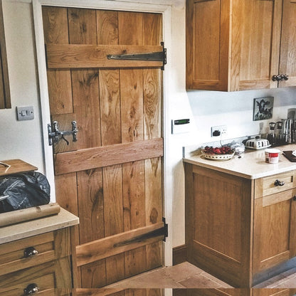 B-Grade Solid Oak Internal Unfinished Rustic Grange Solid Ledged Door (124144)