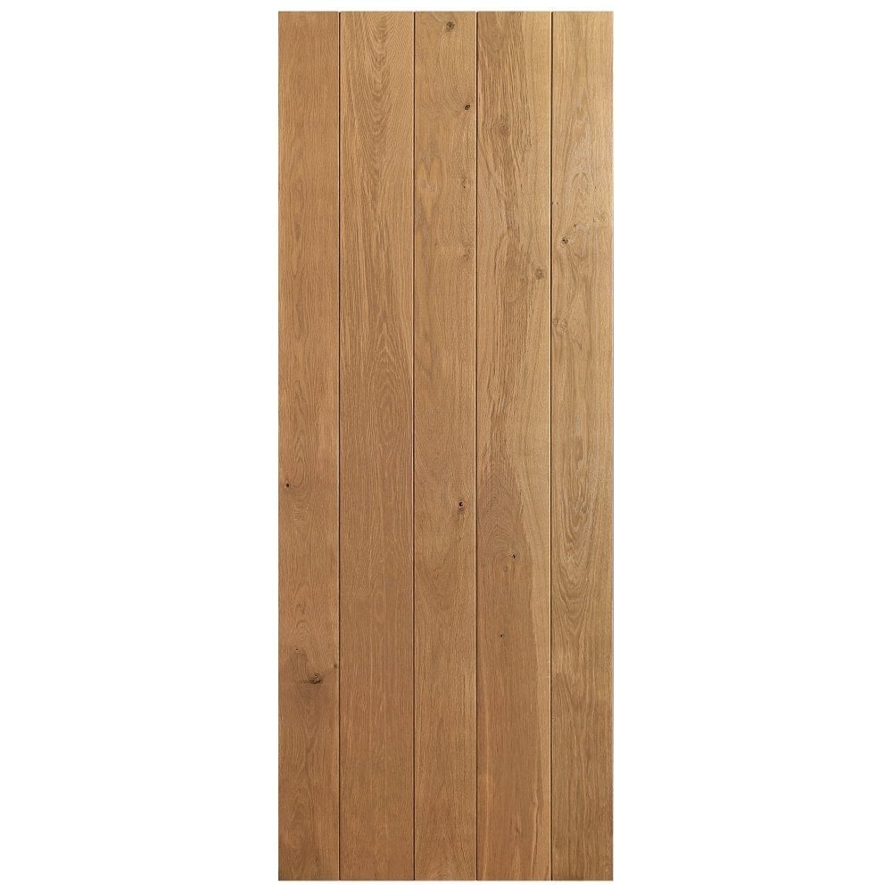 B-Grade Solid Oak Internal Unfinished Rustic Grange Solid Ledged Door (124144)