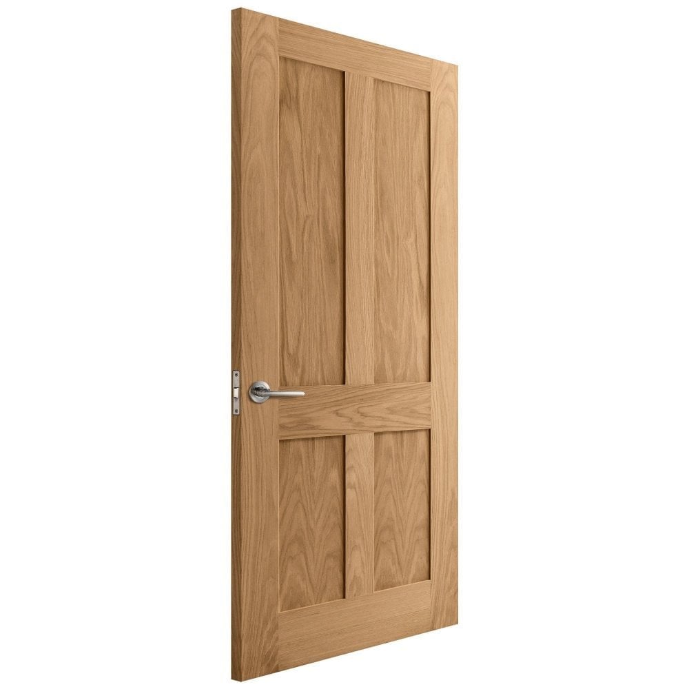 B-Grade Oak Internal Unfinished Victorian Shaker 4 Panel FD30 Fire Flat Door (124145)