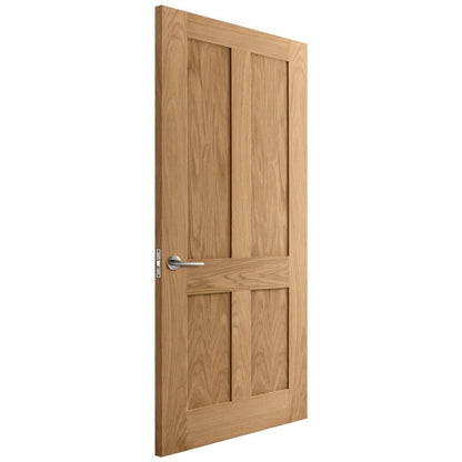 B-Grade Oak Internal Unfinished Victorian Shaker 4 Panel FD30 Fire Flat Door (124145)