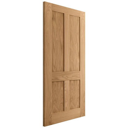 B-Grade Oak Internal Unfinished Victorian Shaker 4 Panel FD30 Fire Flat Door (124145)