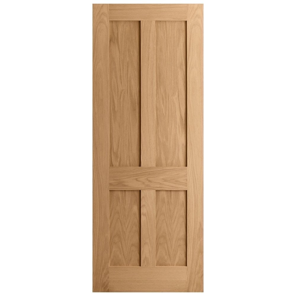 B-Grade Oak Internal Unfinished Victorian Shaker 4 Panel FD30 Fire Flat Door (124145)