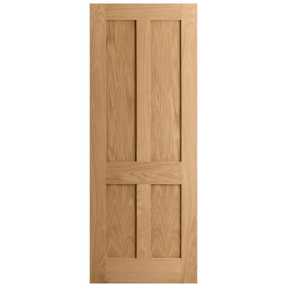 B-Grade Oak Internal Unfinished Victorian Shaker 4 Panel FD30 Fire Flat Door (124145)
