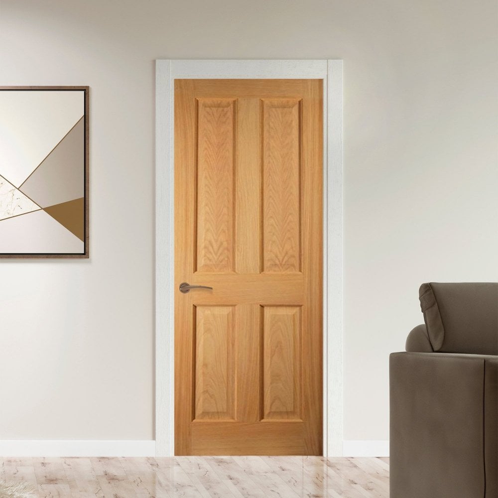 B-Grade Oak Internal Fully Finished 4 Panel Oregon Door (124146)