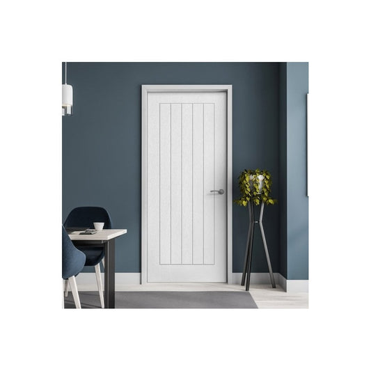 B-Grade White Internal Moulded Textured Lifestyle Farley FD30 Fire Door (124147)