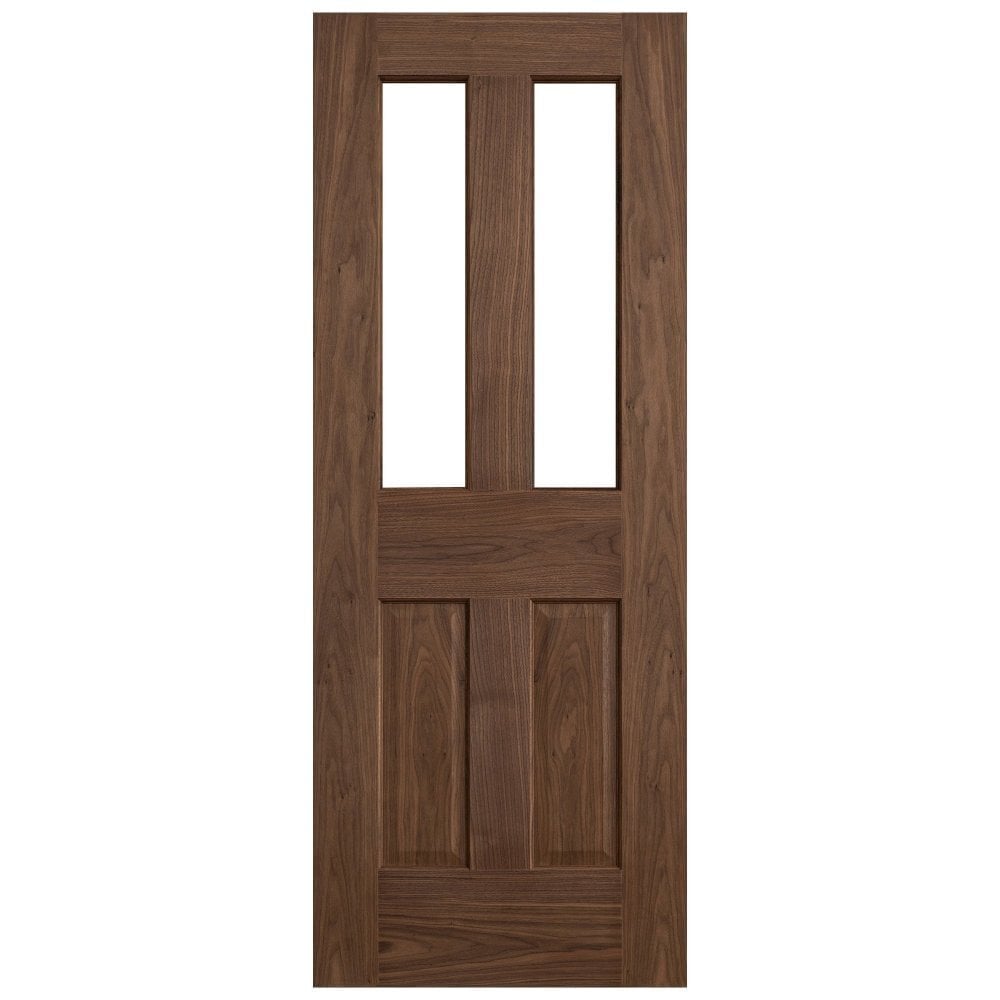 B-Grade Internal Walnut Fully Finished 2 Light Victorian Door (124148)