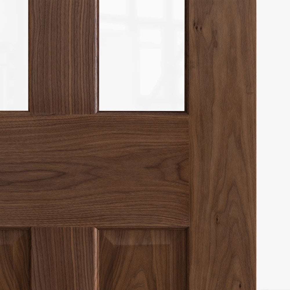 B-Grade Internal Walnut Fully Finished 2 Light Victorian Door (124148)