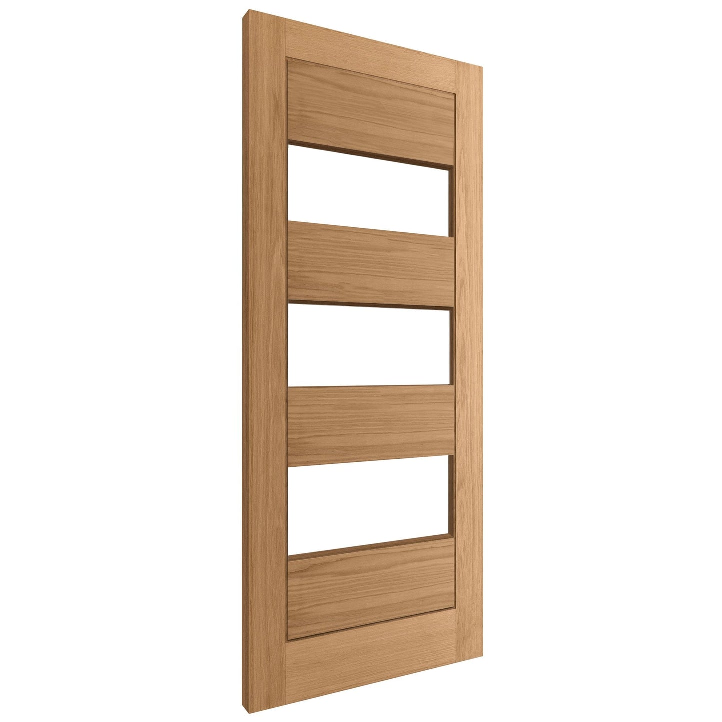 White Oak Internal 4 Panel Horizontal Oregon 4 Light Clear Glass Door (121814)