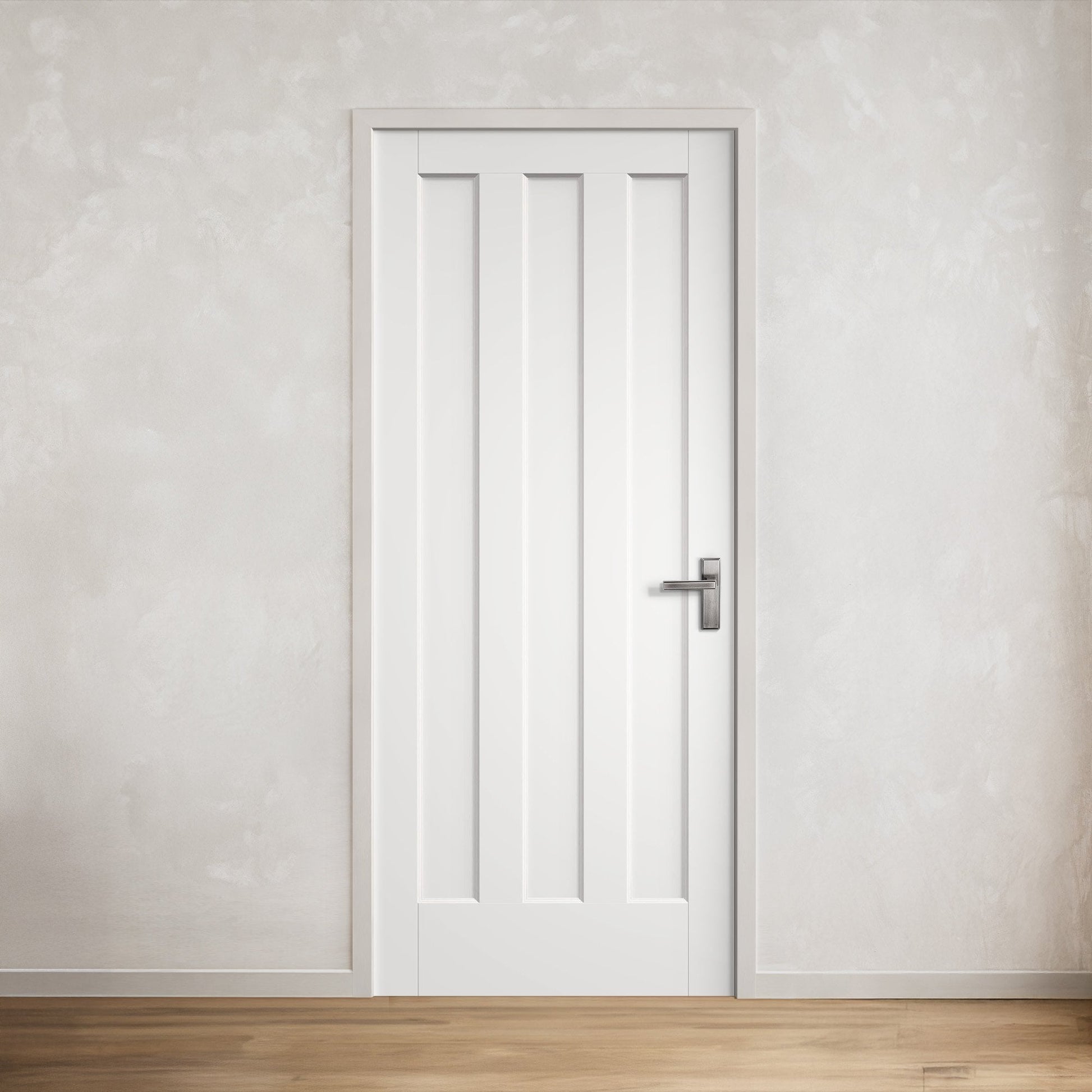 White Internal Primed Delfino 3 Panel Vertical KF Door (121738)