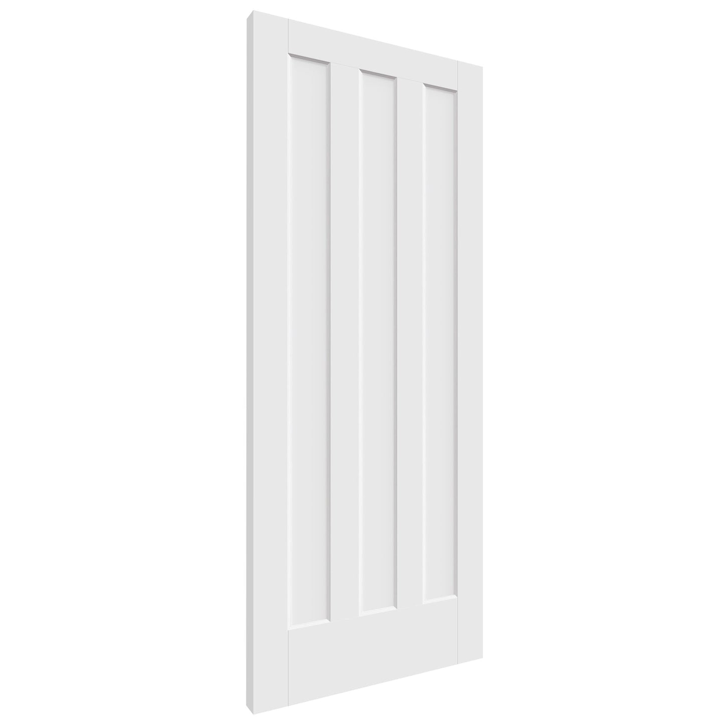White Internal Primed Delfino 3 Panel Vertical KF Door (121738)
