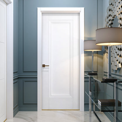 B-Grade White Internal Primed Elegance Lancaster 1 Panel Fire Door (123892)