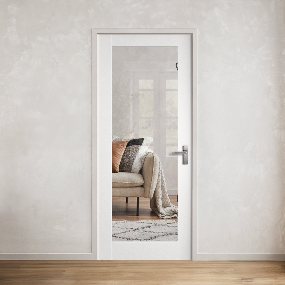 White Internal Primed Moda 1 Panel Door With Loose Glazing Bars (121743)