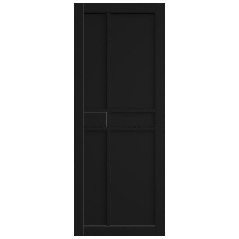 Jet Black Internal Fully Finished 6 Panel Industrial Studio Door (124150)