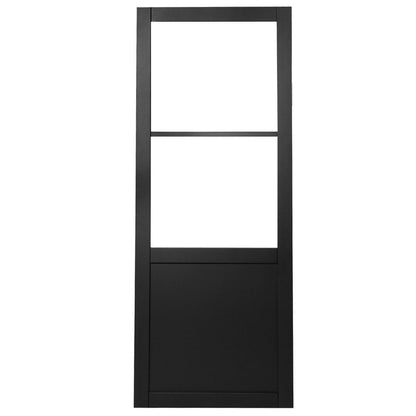 Jet Internal Black Fully Finished 1 Panel 2 Light Clear Glass Industrial Studio Door (124152)
