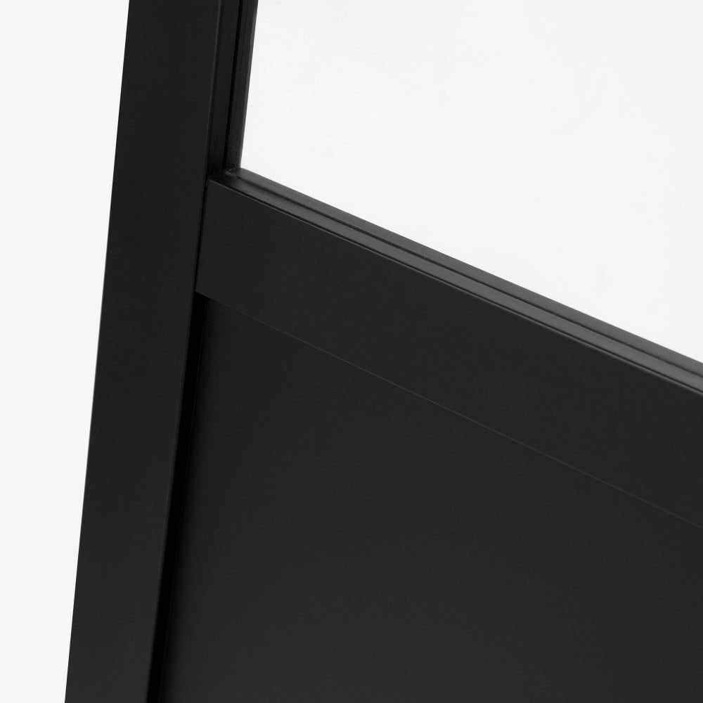 Jet Internal Black Fully Finished 1 Panel 2 Light Clear Glass Industrial Studio Door (124152)