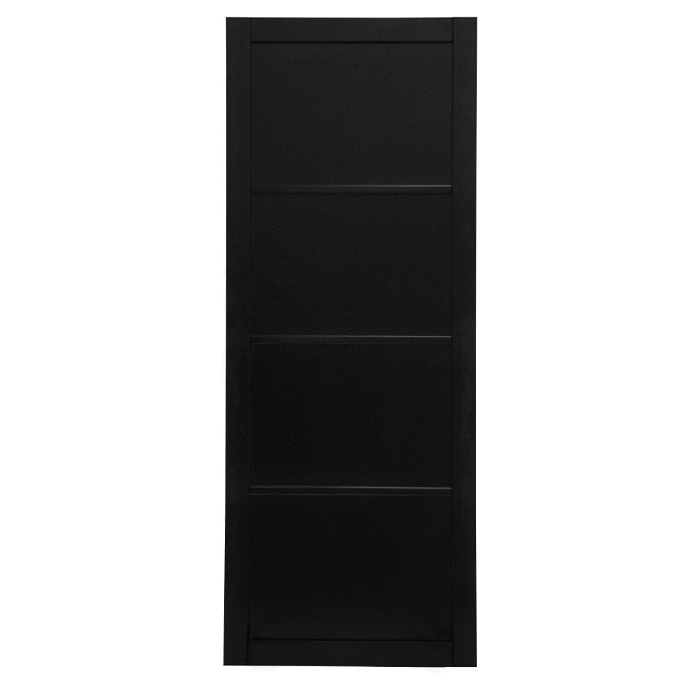 Jet Black Internal Fully Finished 4 Panel Industrial Studio Door (124161)