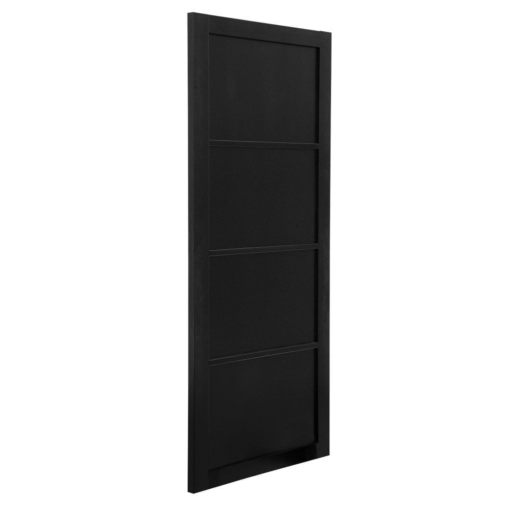 Jet Black Internal Fully Finished 4 Panel Industrial Studio Door (124161)