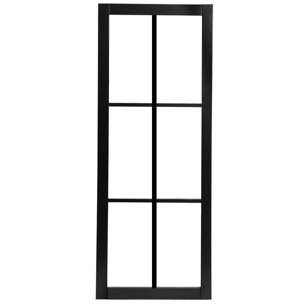 Jet Black Internal Fully Finished 6 Light Clear Glass Industrial Studio Door (124162)