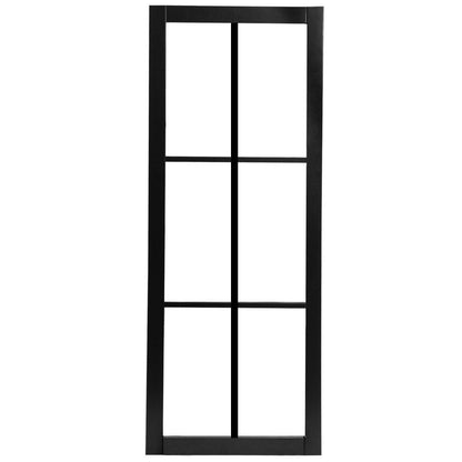 Jet Black Internal Fully Finished 6 Light Clear Glass Industrial Studio Door (124162)