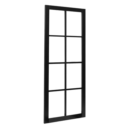 Jet Black Internal Fully Finished 8 Light Clear Glass Industrial Studio Door (124164)