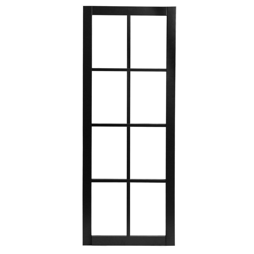 Jet Black Internal Fully Finished 8 Light Clear Glass Industrial Studio Door (124164)