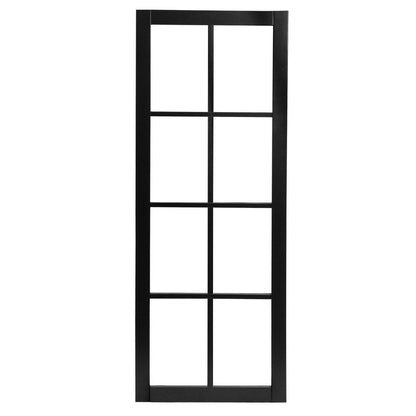 Jet Black Internal Fully Finished 8 Light Clear Glass Industrial Studio Door (124164)