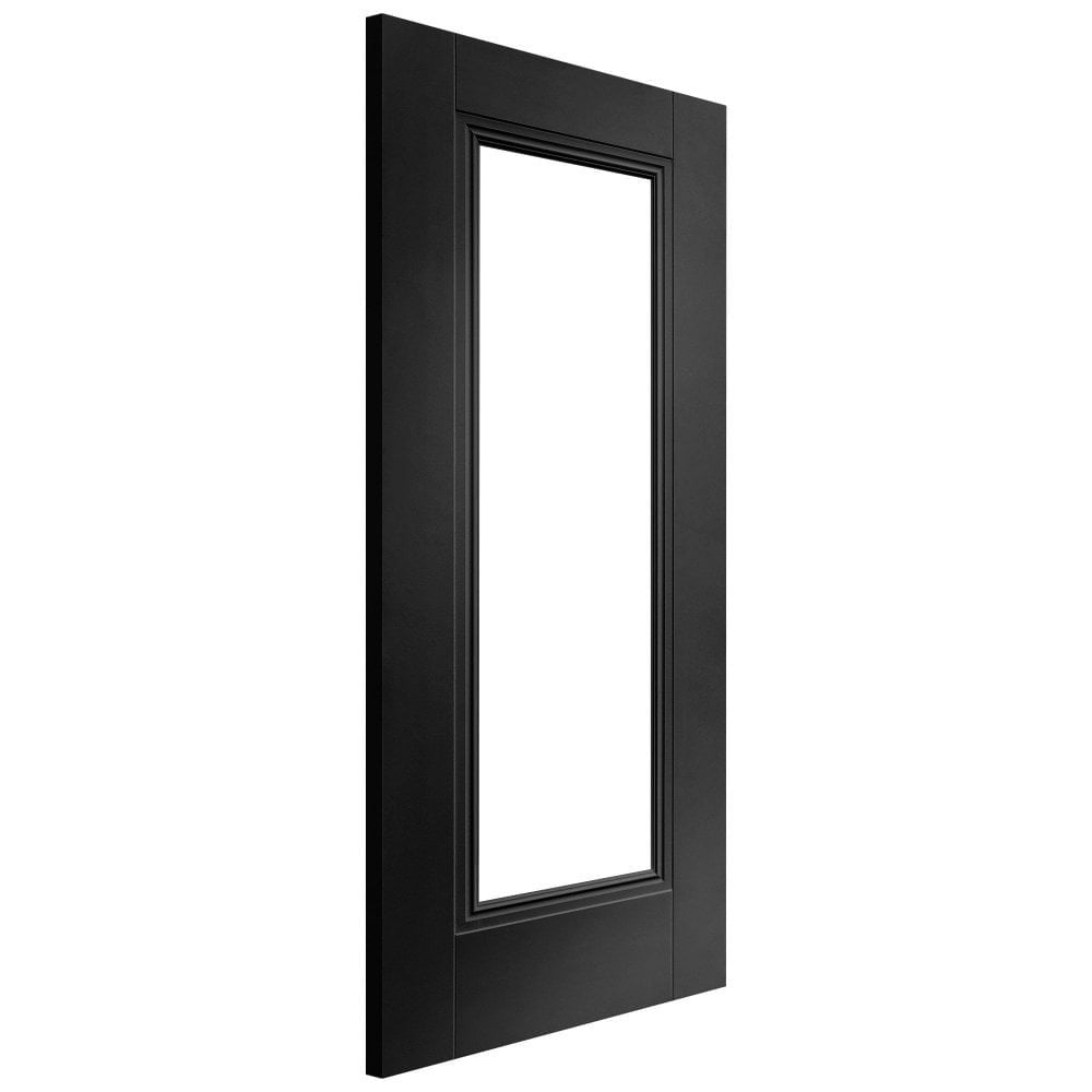 Jet Black Internal Fully Finished 1 Light Clear Glass Elegance Lancaster Door (124169)