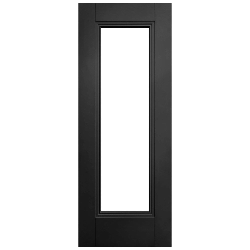 Jet Black Internal Fully Finished 1 Light Clear Glass Elegance Lancaster Door (124169)