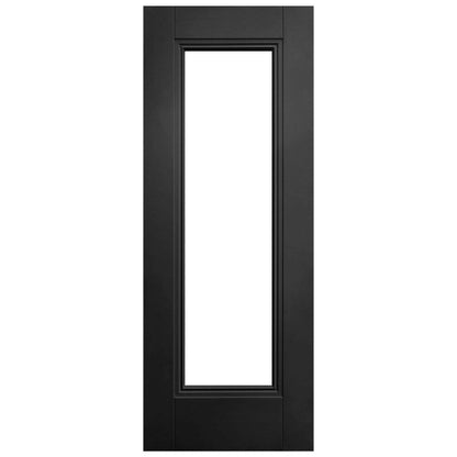 Jet Black Internal Fully Finished 1 Light Clear Glass Elegance Lancaster Door (124169)