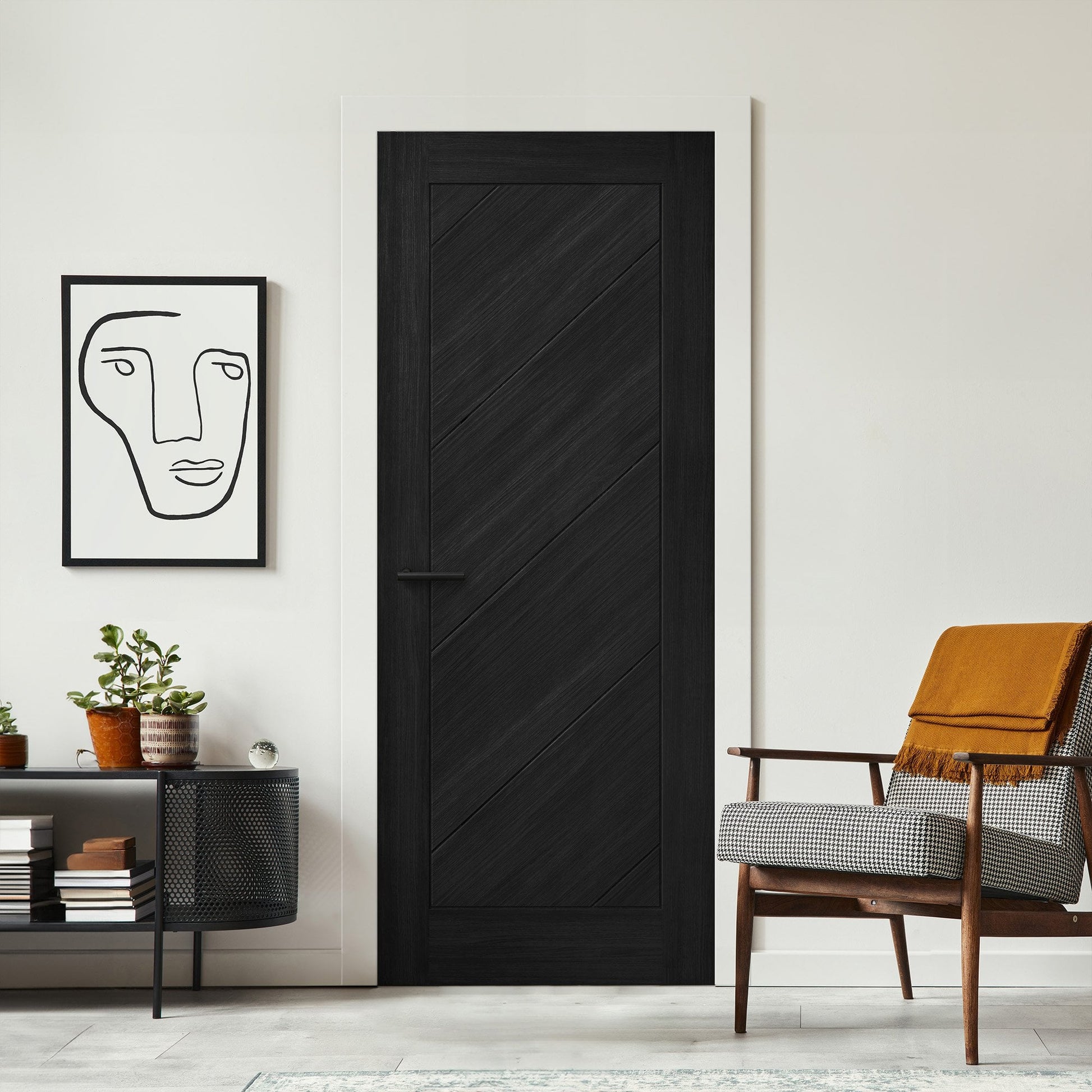 Black Internal Fully Finished Endure Laminate Stockholm Door (122012)
