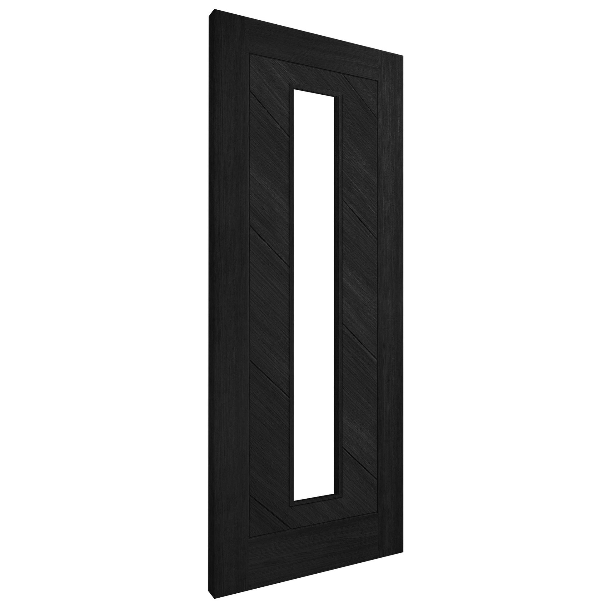 Black Internal Fully Finished Endure Laminate Stockholm Clear Glass Door (122014)