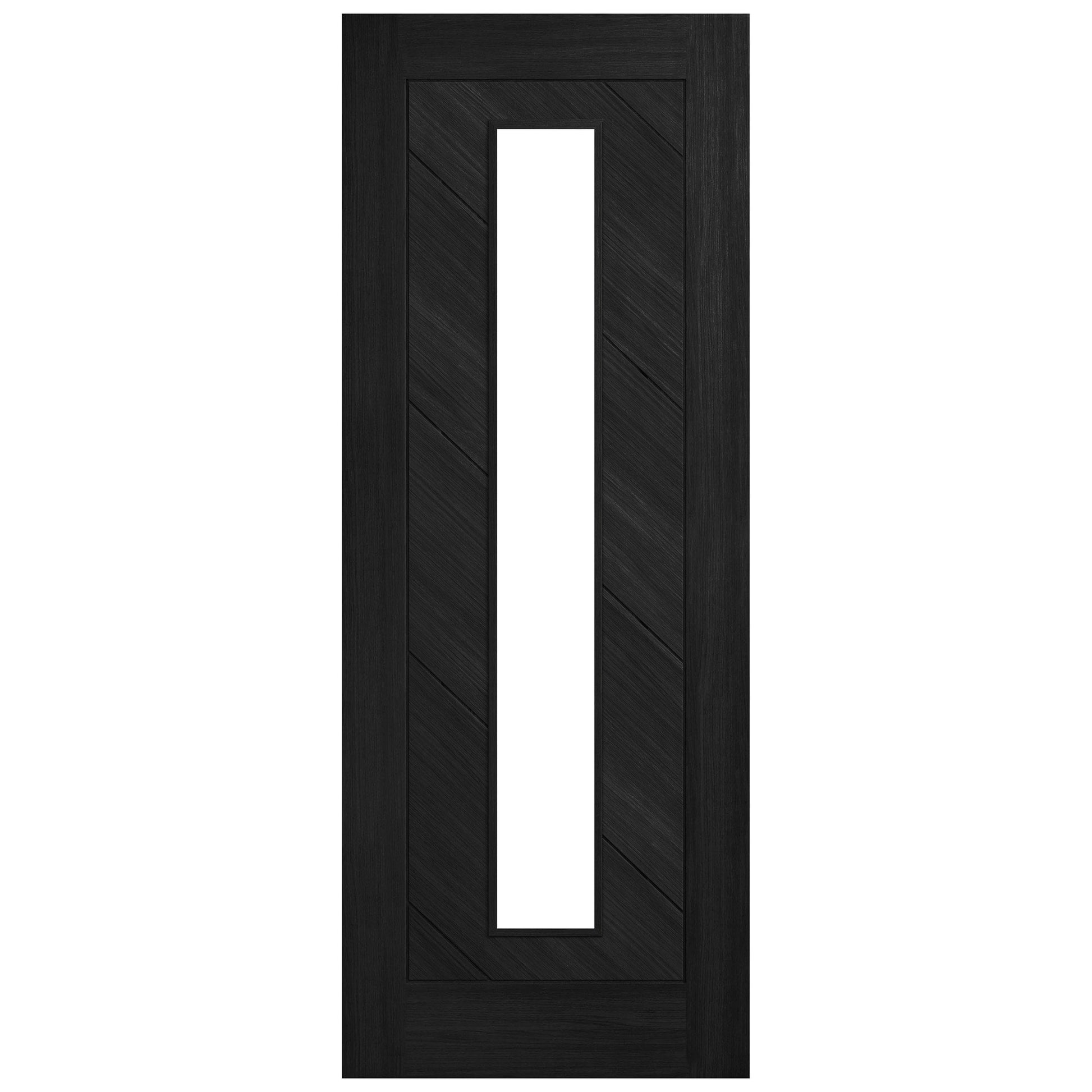 Black Internal Fully Finished Endure Laminate Stockholm Clear Glass Door (122014)