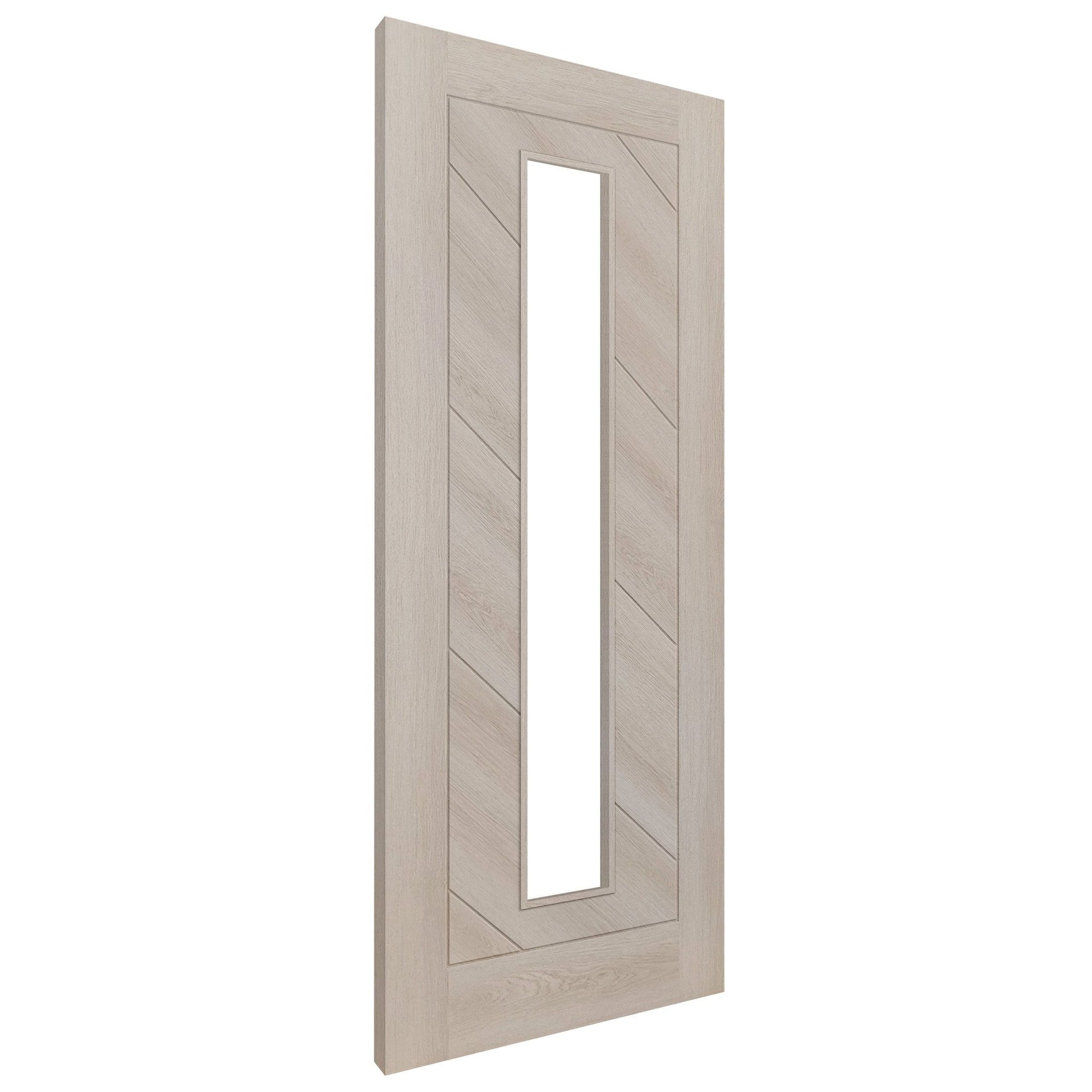 Ivory Fully Finished Internal Endure Laminate Stockholm Clear Glass Door (122008)