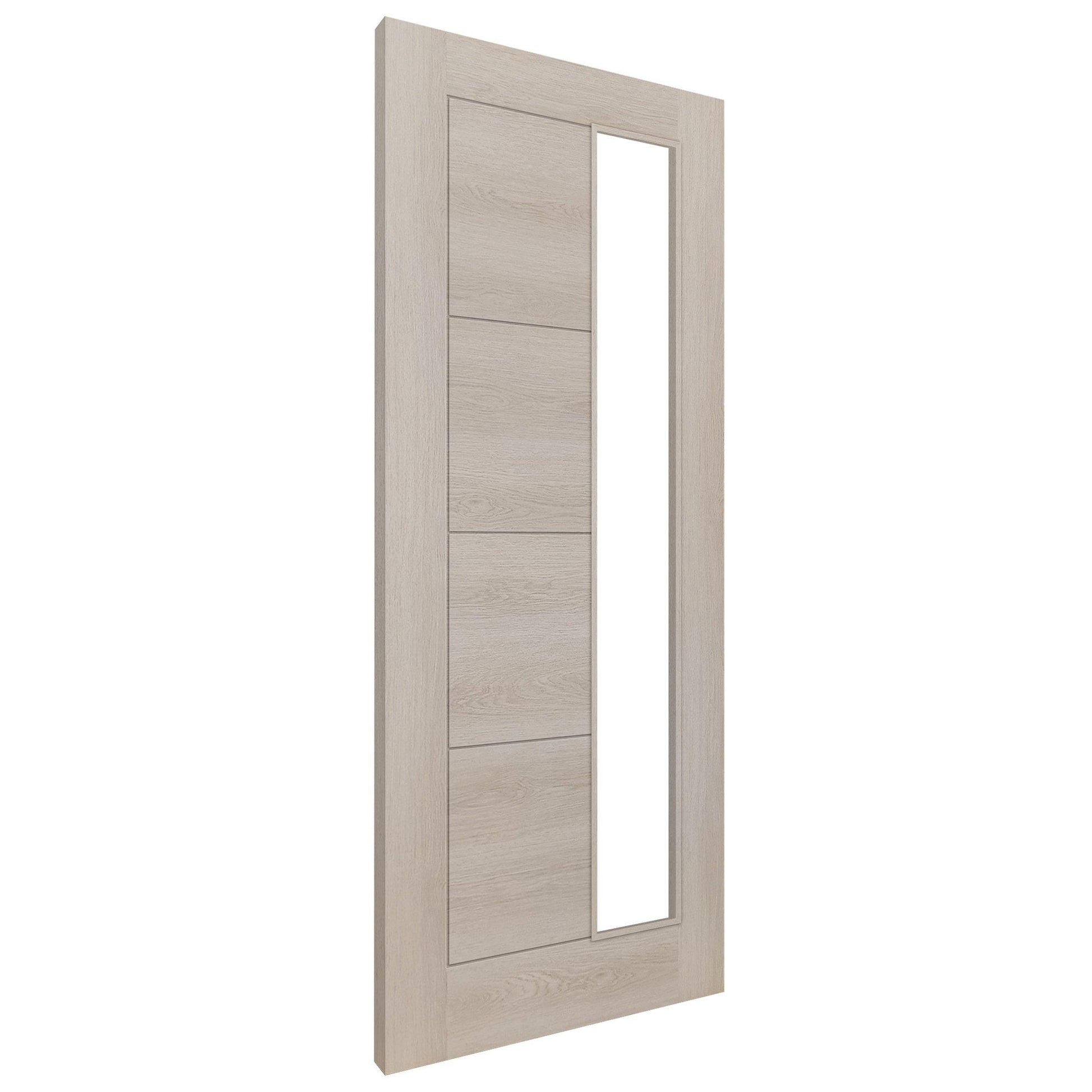 Ivory Fully Finished Internal Endure Laminate Ladder Clear Glass Door (121996)