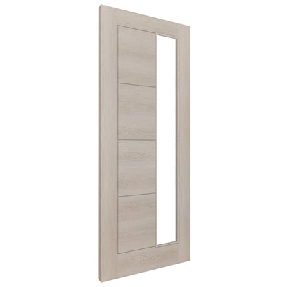 Ivory Fully Finished Internal Endure Laminate Ladder Clear Glass Door (121996)