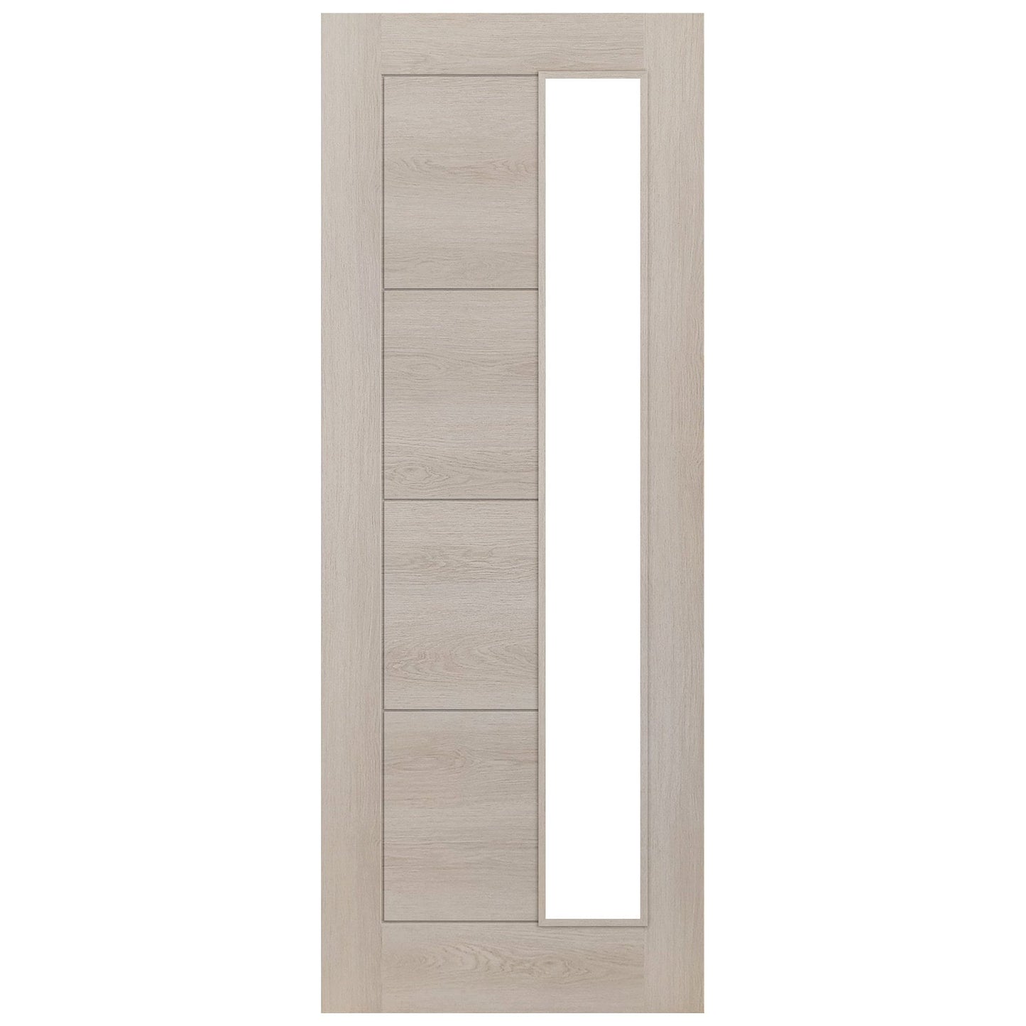 Ivory Fully Finished Internal Endure Laminate Ladder Clear Glass Door (121996)