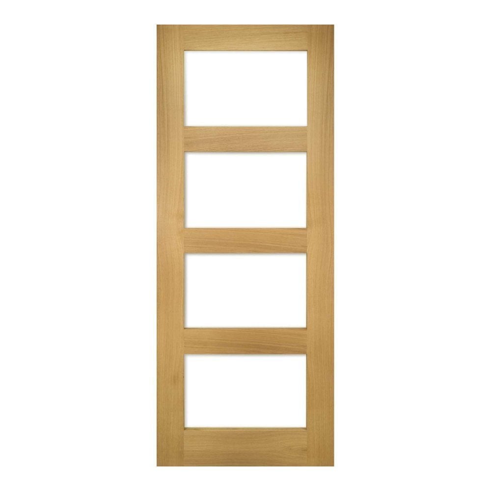 B-Grade Oak Internal Unfinished Coventry 4L Clear Glass Door (124281)