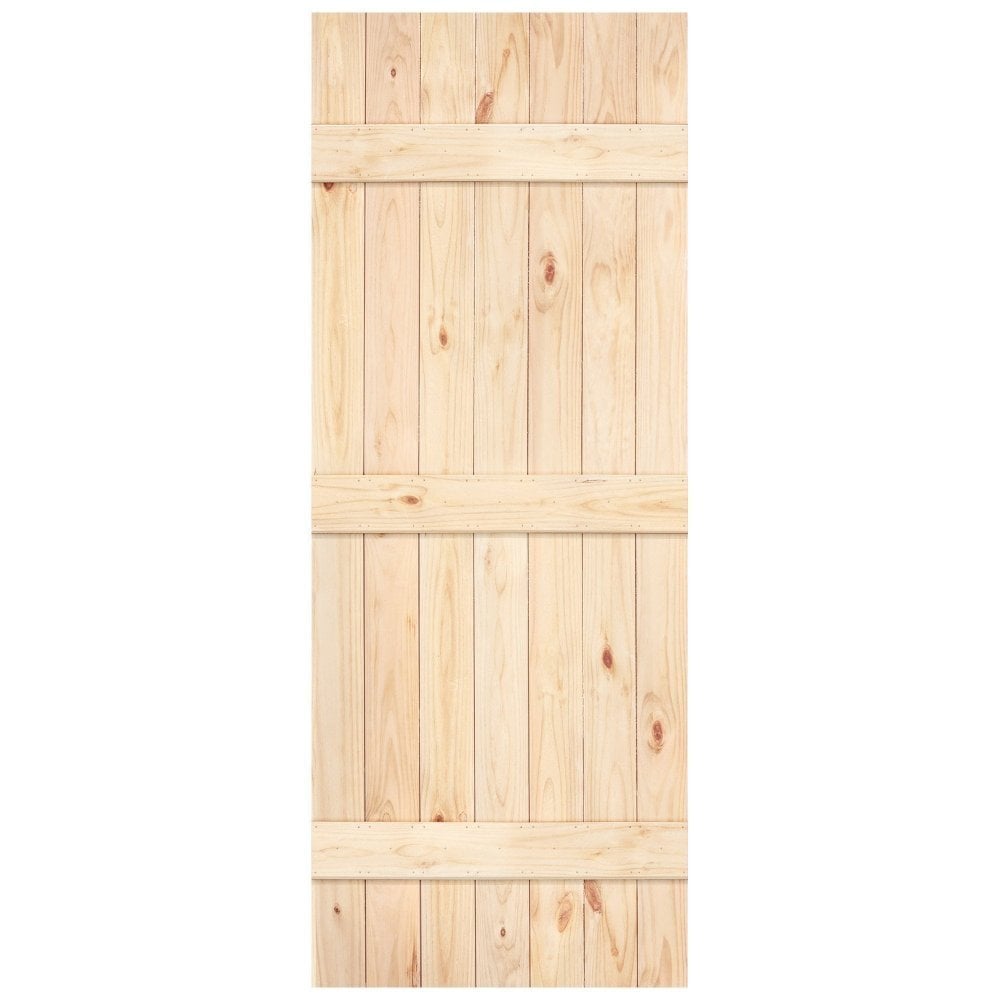 Scandinavian Pine Internal Unfinished Grange V Groove 3 Ledge Solid Made-to-Measure Door (124320)