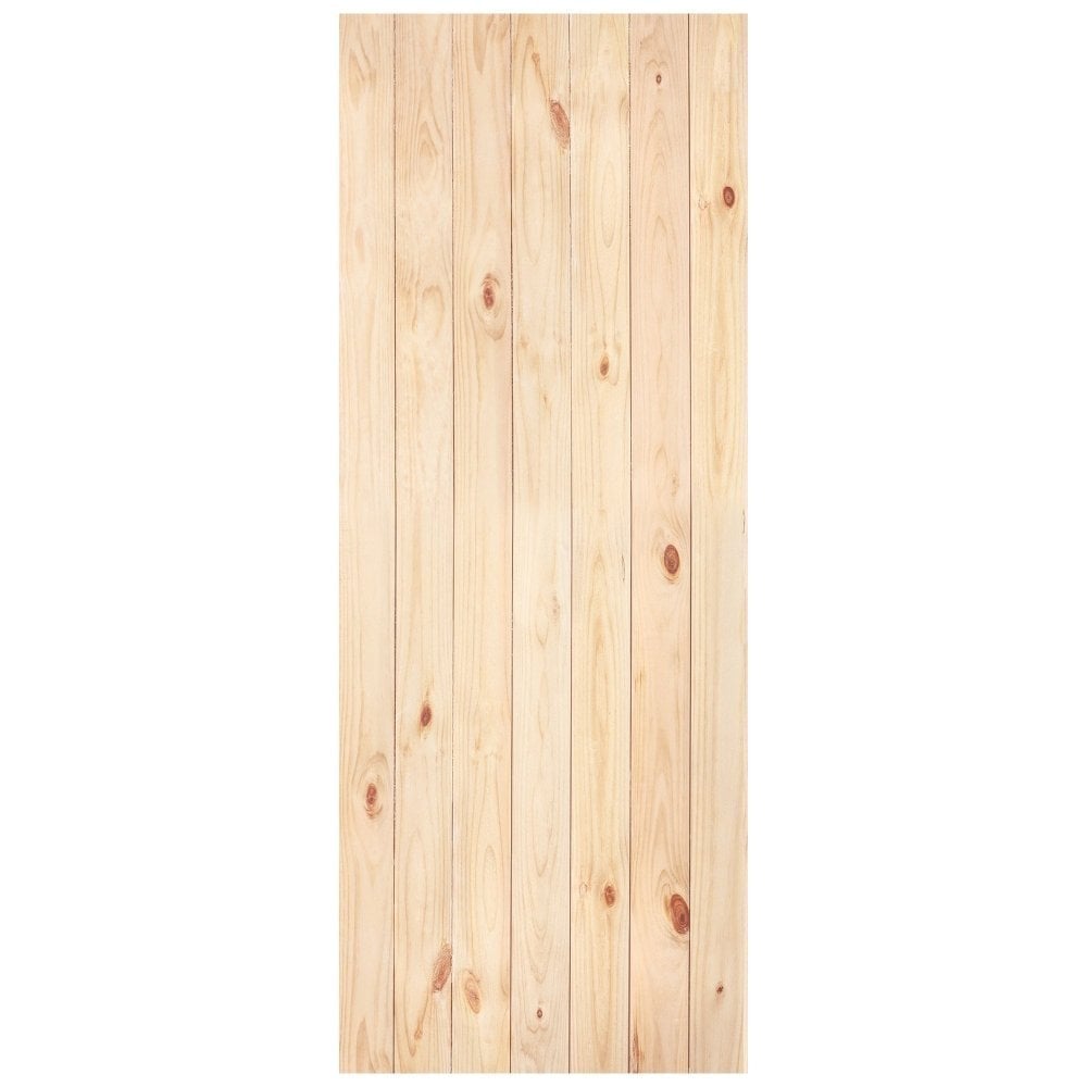 Scandinavian Pine Internal Unfinished Grange V Groove 3 Ledge Solid Made-to-Measure Door (124320)