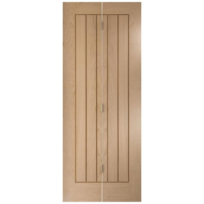 Oak Internal Unfinished Bi-Fold Oregon Cottage Door (47977)