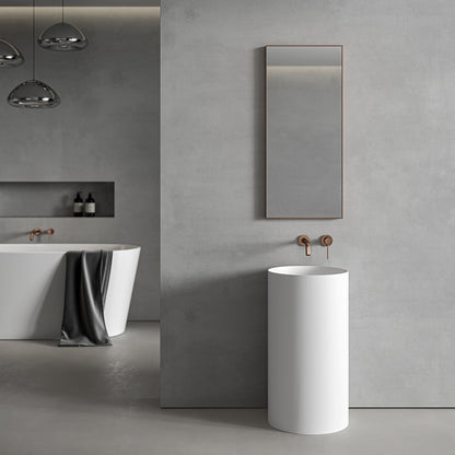 Tyros Brushed Rose Gold Mirror 400mm