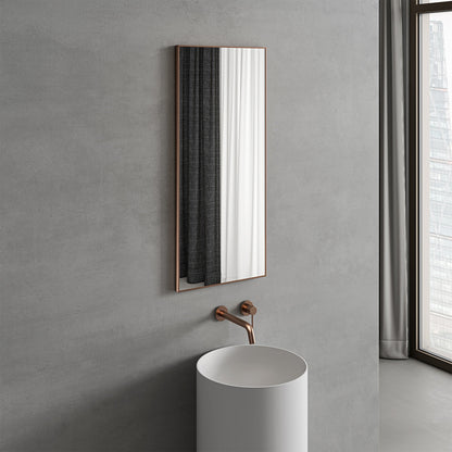 Tyros Brushed Rose Gold Mirror 400mm