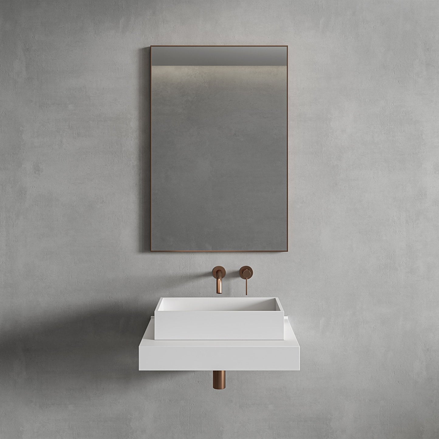 Tyros Brushed Rose Gold Mirror 600mm
