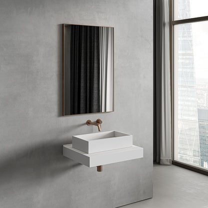Tyros Brushed Rose Gold Mirror 600mm