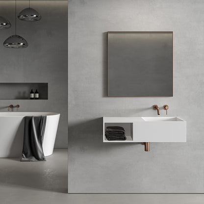 Tyros Brushed Rose Gold Mirror 700mm