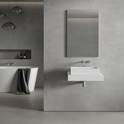 Tyros Brushed Stainless Mirror 600mm