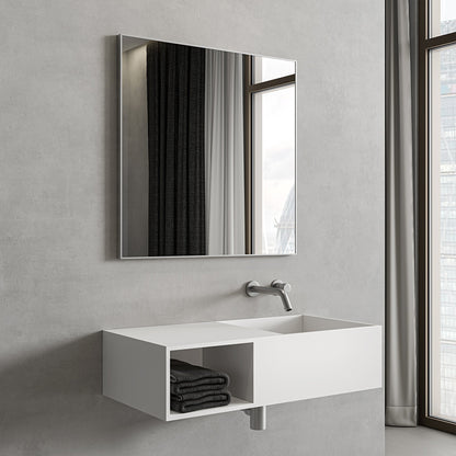 Tyros Brushed Stainless Mirror 700mm