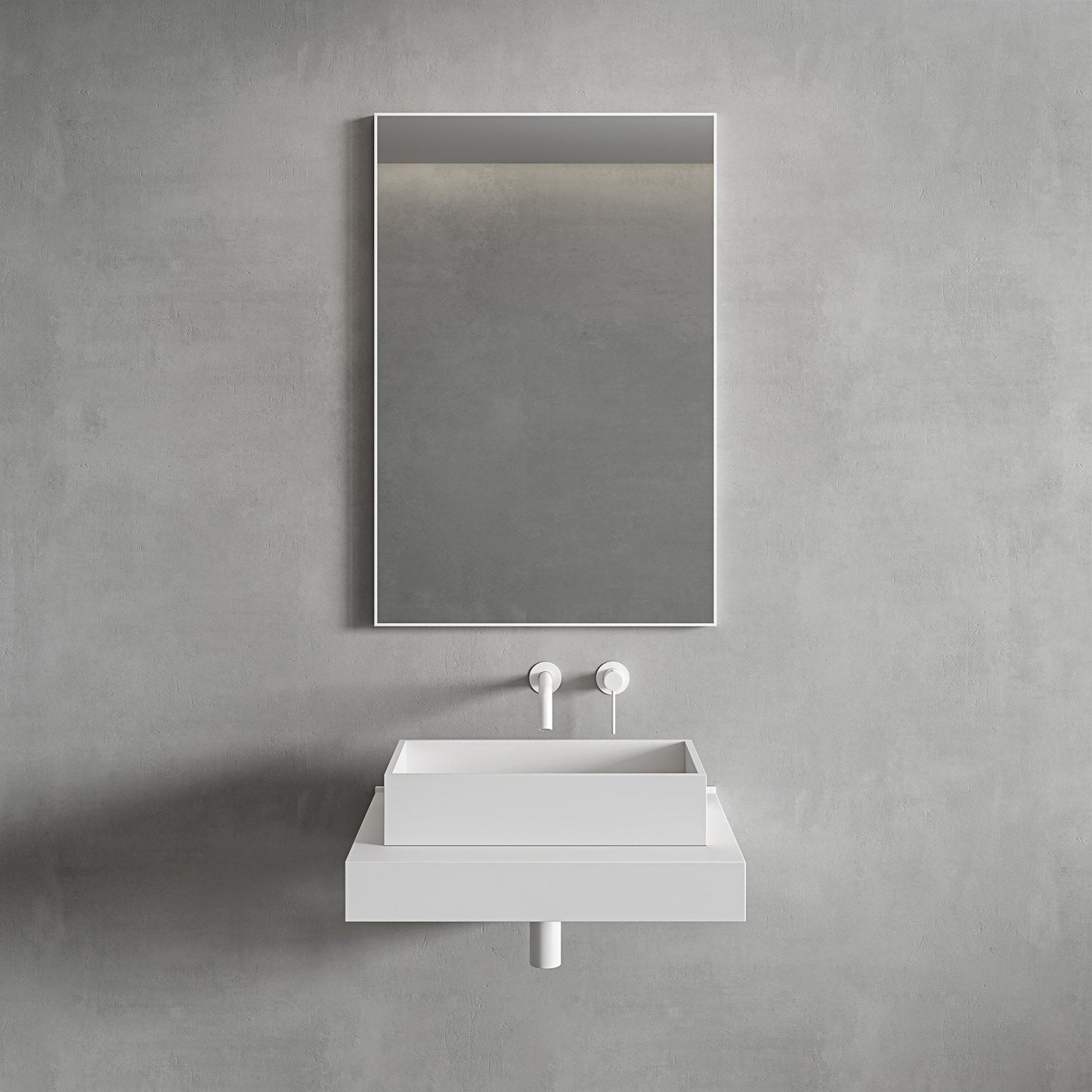 Tyros Matt White Mirror 600mm